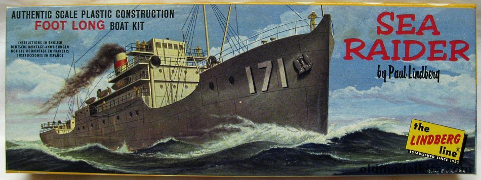 Lindberg 1/390 Sea Raider (Q-Ship - Decoy Ship) (AK-101 USS ATIK), 731-69 plastic model kit
